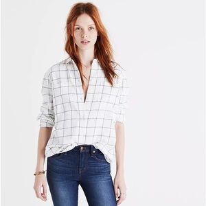 Madewell Oversized Ex-Boyfriend Windowpane Flannel